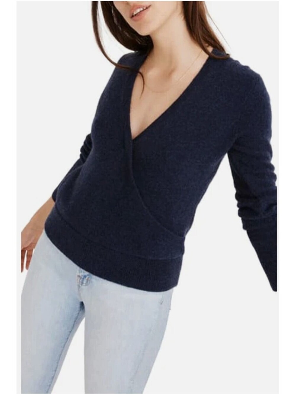 Madewell Wool Alpaca Blend Faux Wrap Sweater Size XS